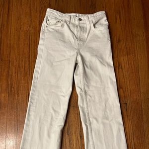 Reformation white cropped jeans